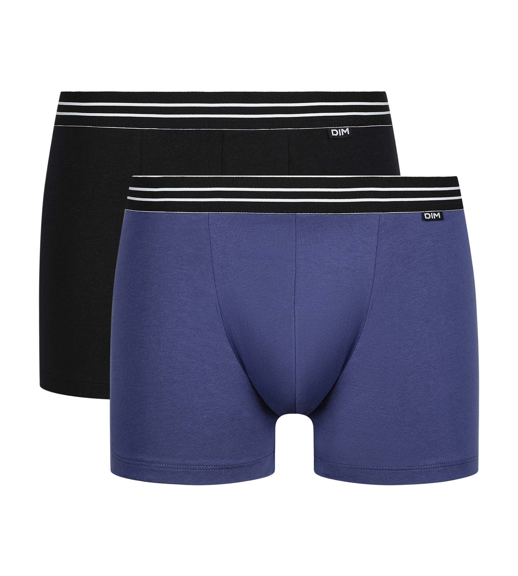 DIM Boxer Uomo Blu Turchino Nero Cotone Stretch Pacco da 2 EcoDim