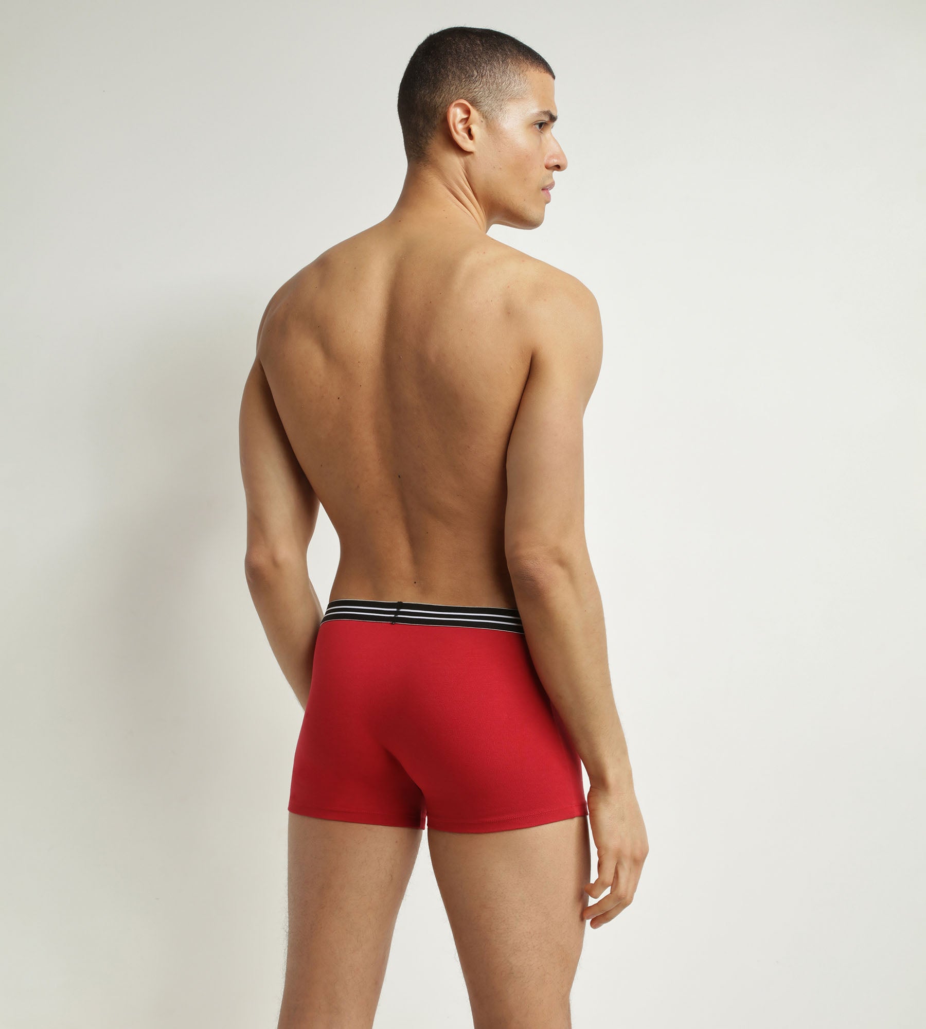 DIM Pacco da 2 boxer da uomo in cotone elasticizzato rosso carminio nero EcoDim