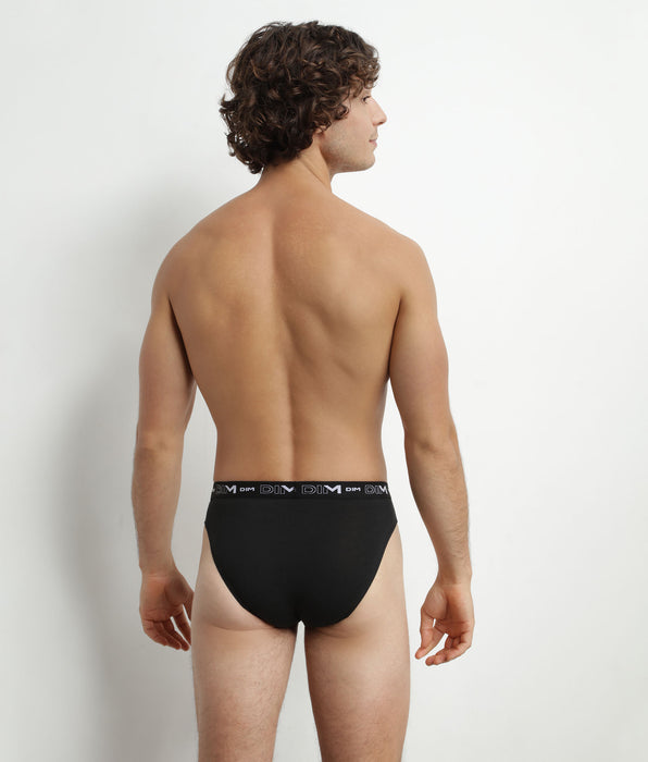 DIM Pacco da 2 slip Uomo Nero Bianco Contrasto Vita Dim Cotone Stretch