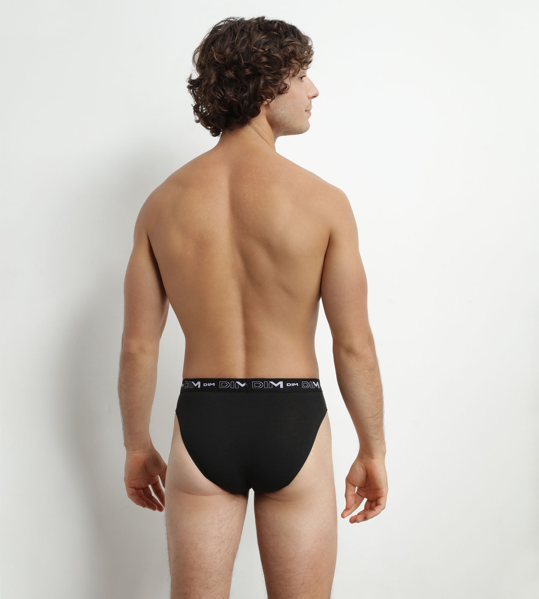 DIM Pacco da 2 slip Uomo Nero Bianco Contrasto Vita Dim Cotone Stretch