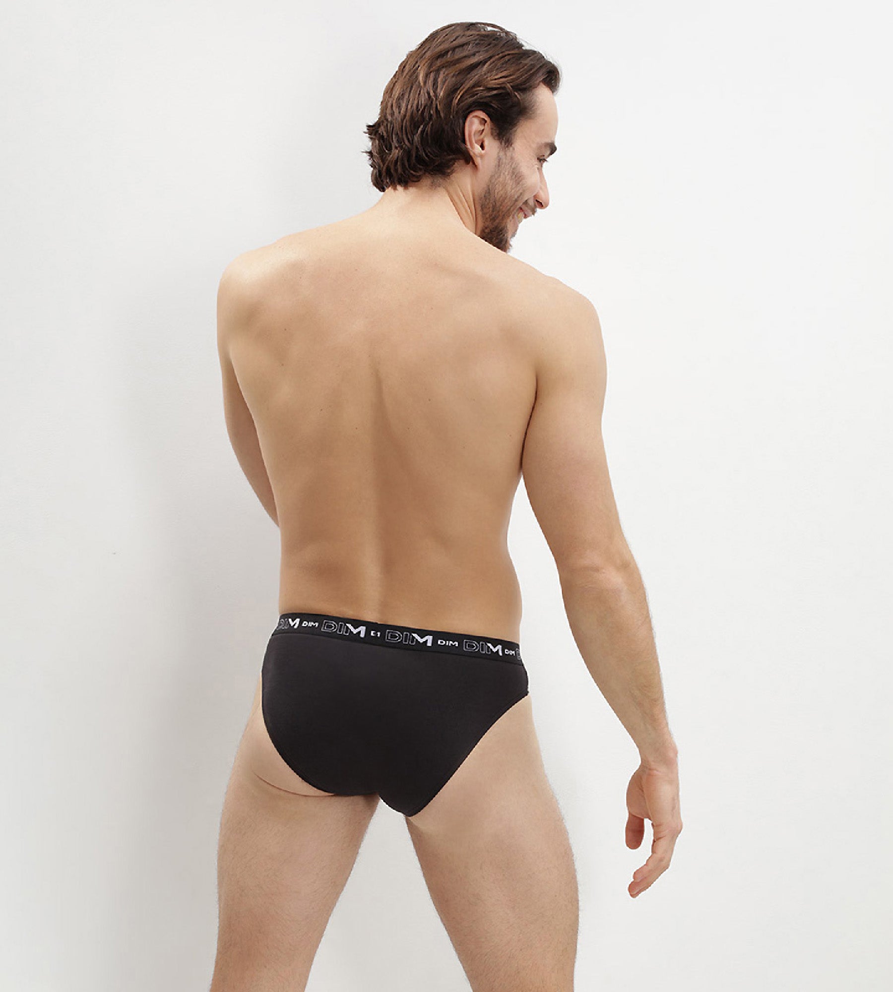 DIM Pacco da 2 paia da uomo in cotone nero elasticizzato