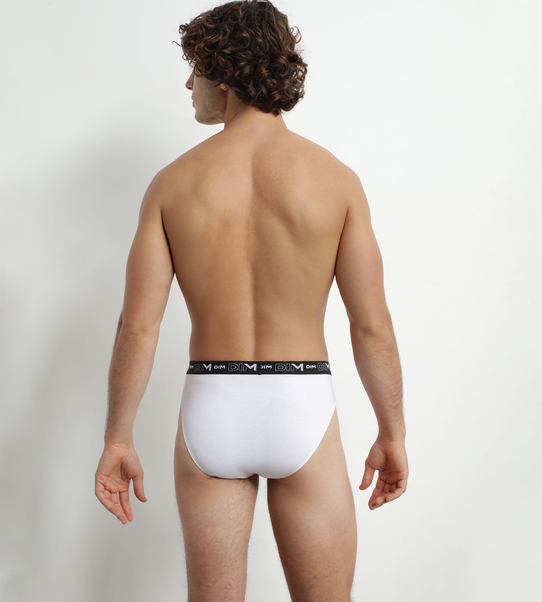 DIM Pacco da 2 Slip Uomo Bianco Grigio Contrasto Vita Dim Cotone Stretch