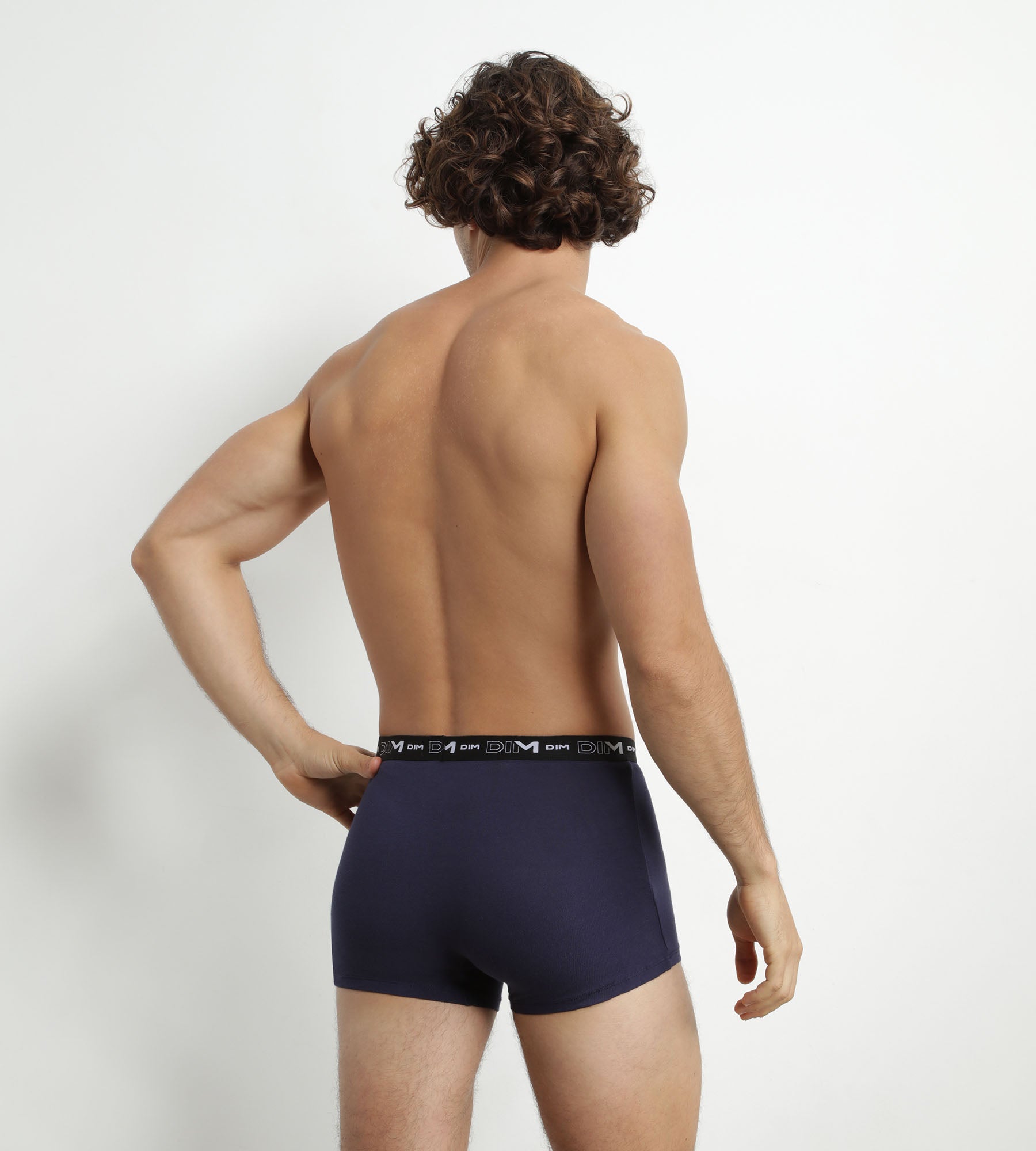 DIM Multipack di 2 boxer Uomo Rosso Blu con cintura a contrasto Dim Coton Stretch