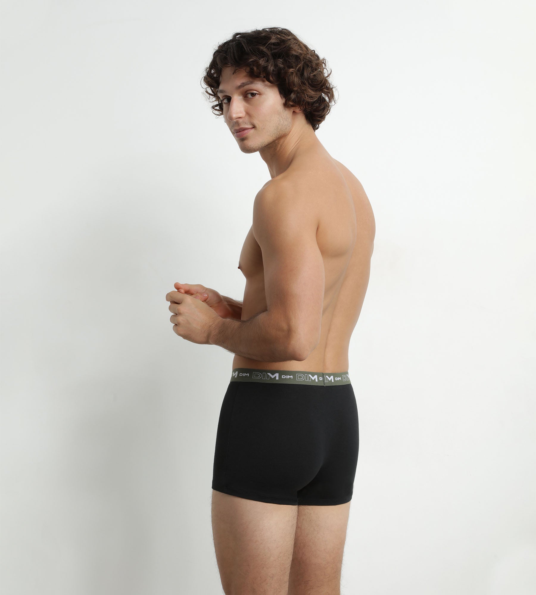 DIM Boxer Uomo Blu Arancione in Cotone Pacco da 3 Dim Cotone Stretch