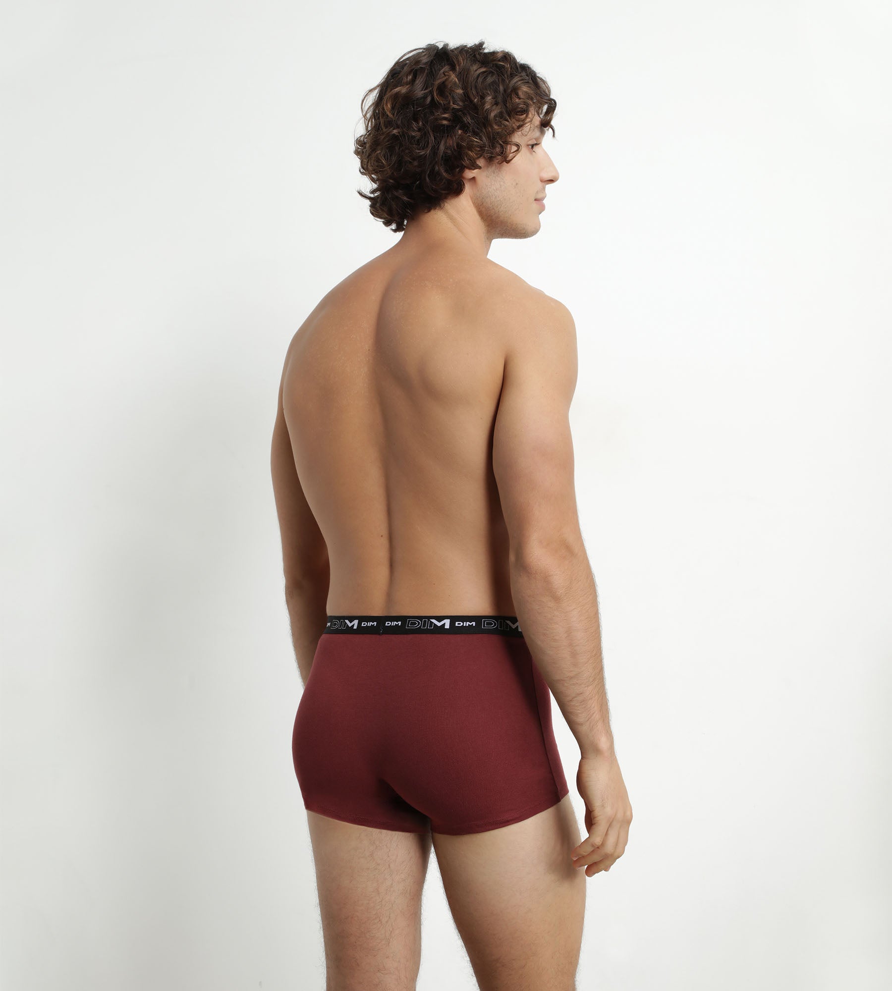 DIM Boxer Uomo Rosso Verde Cotone Pacco da 3 Dim Cotone Stretch