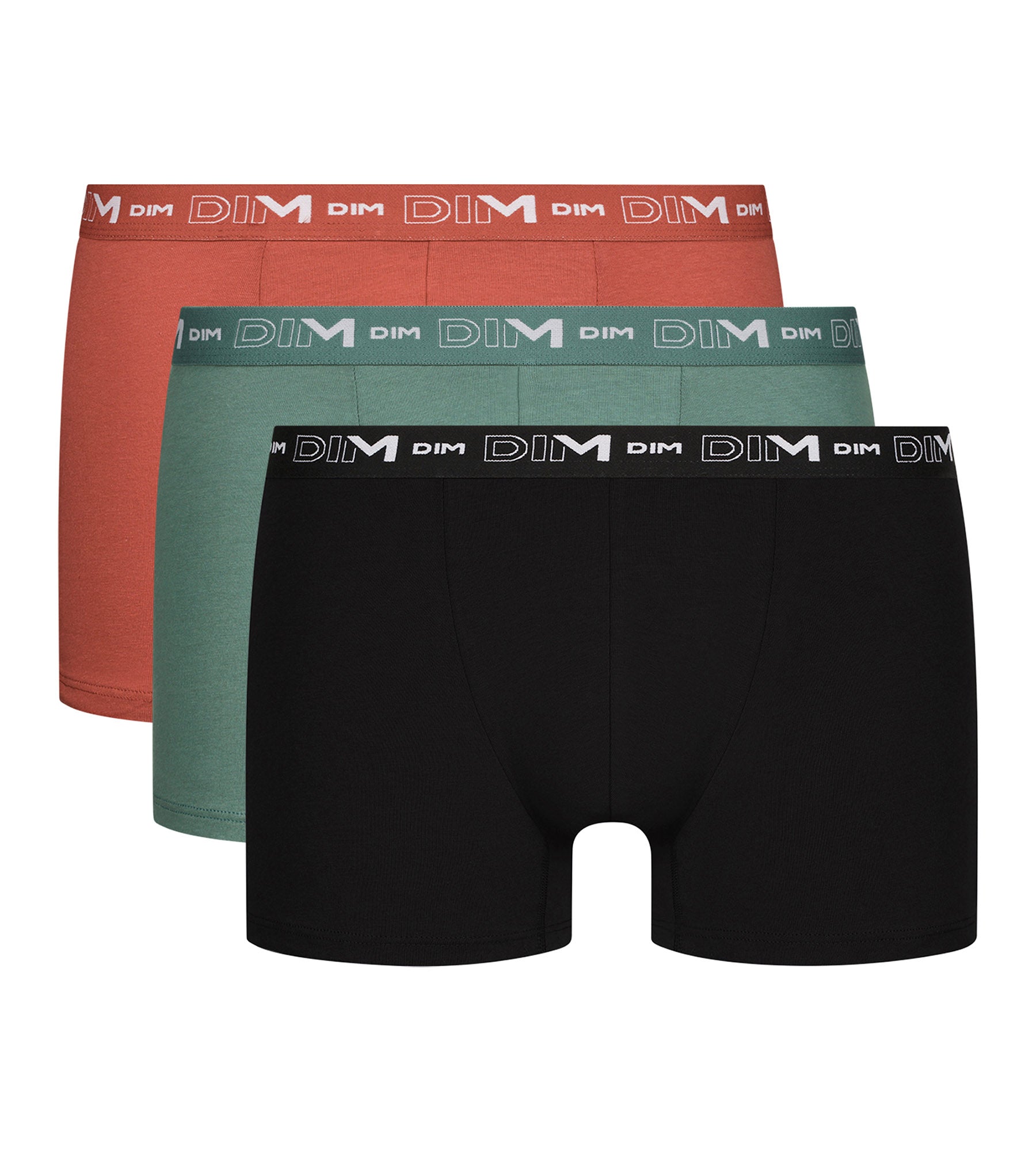 DIM Boxer Uomo Nero Cotone Pacco da 3 Dim Cotone Stretch Verde