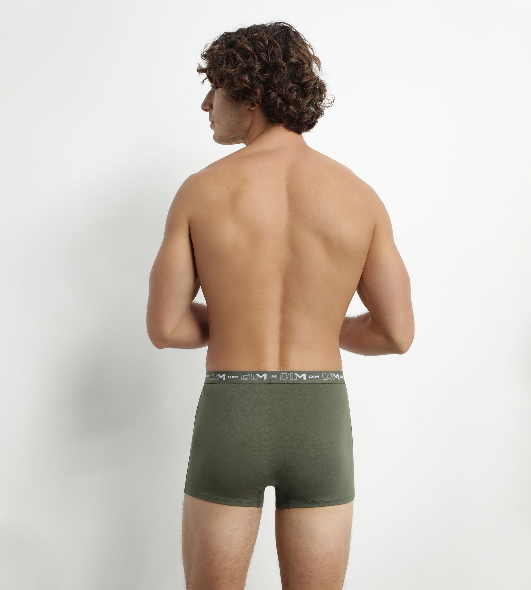 DIM Boxer Uomo Arancione in Cotone Pacco da 3 Cotone Verde Dim Stretch