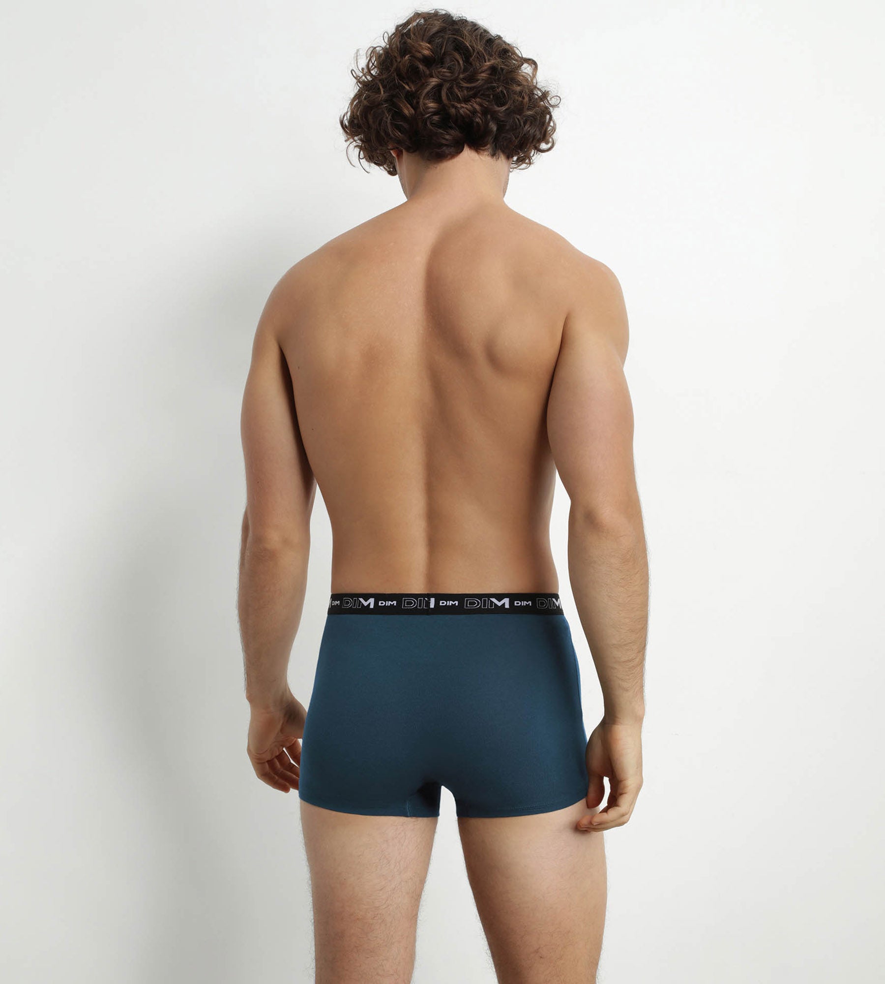 DIM Pacco da 3 boxer Uomo Nero Verde Blu Dim Cotone Stretch
