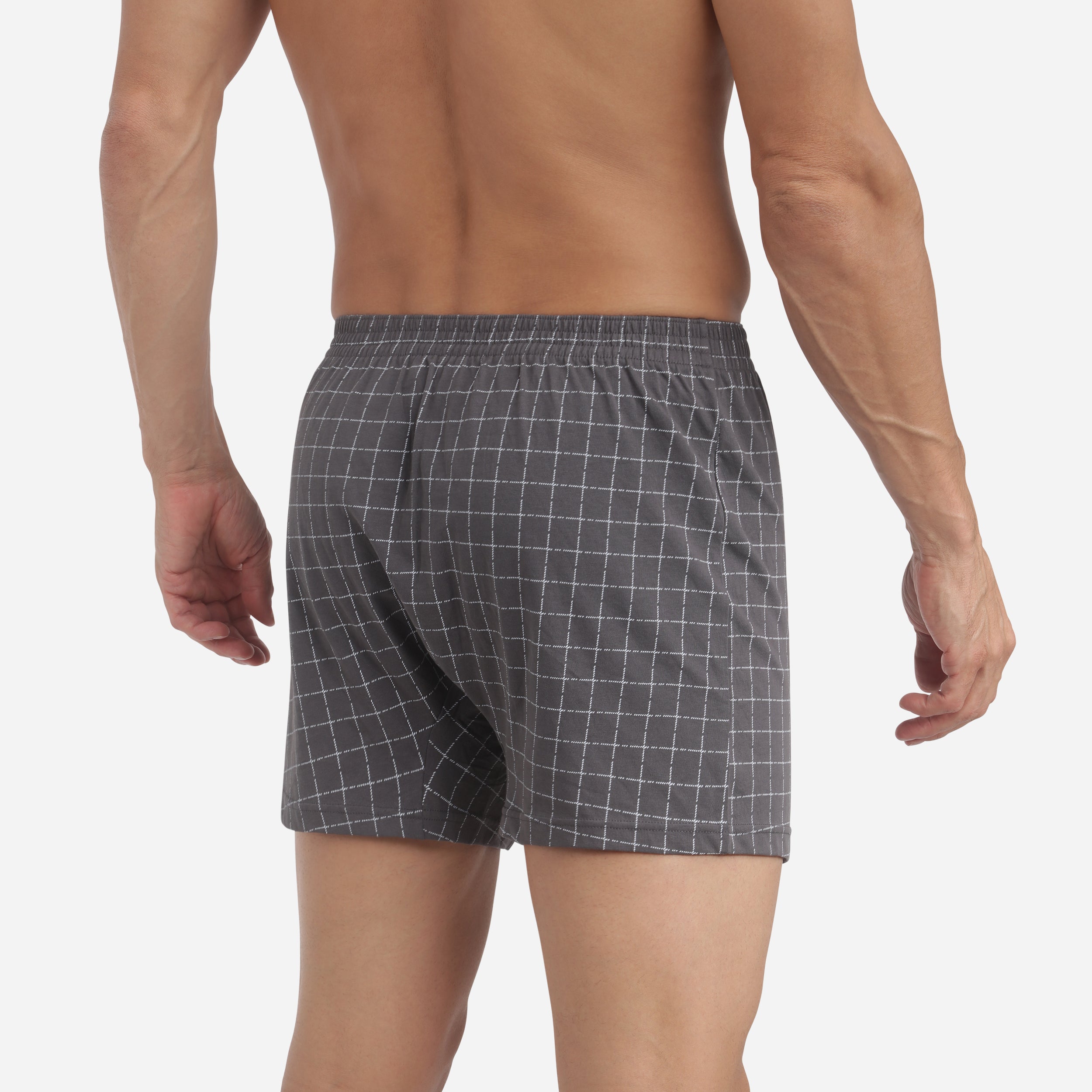 DIM Boxer larghi antracite a quadri Uomo Dim Cotone