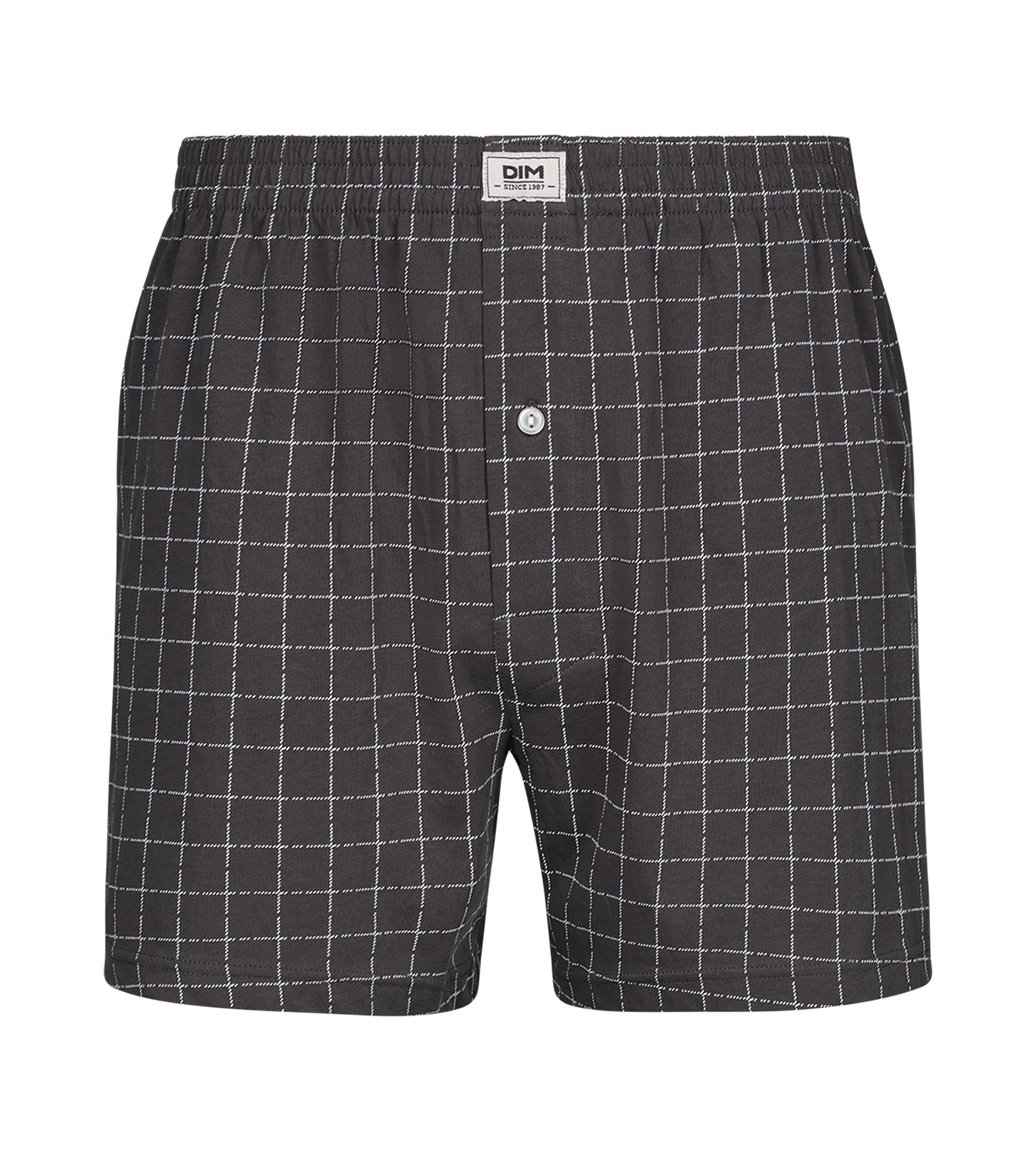 DIM Boxer larghi antracite a quadri Uomo Dim Cotone
