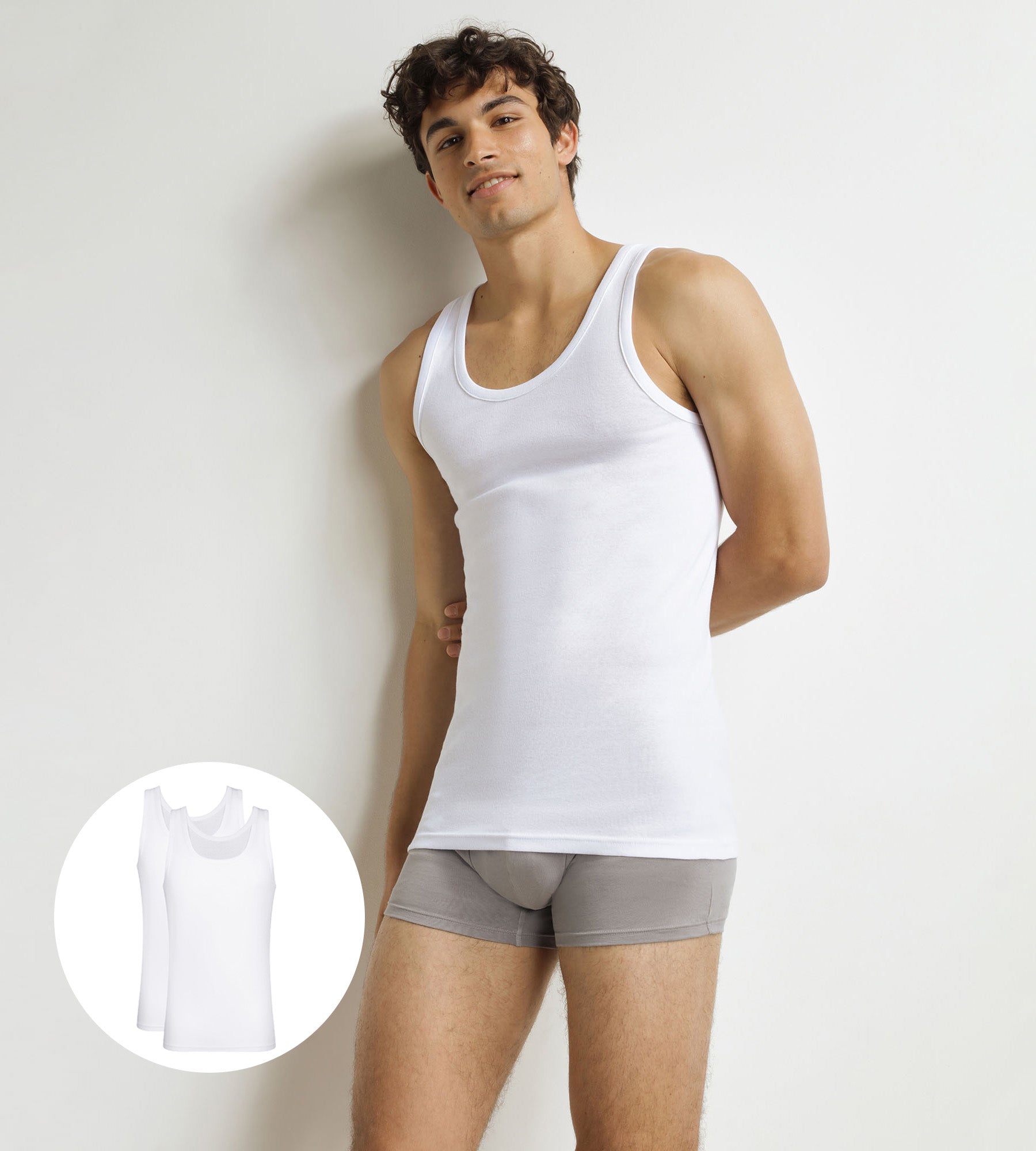 DIM Pacco da 2 canottiere uomo EcoDim in cotone bianco