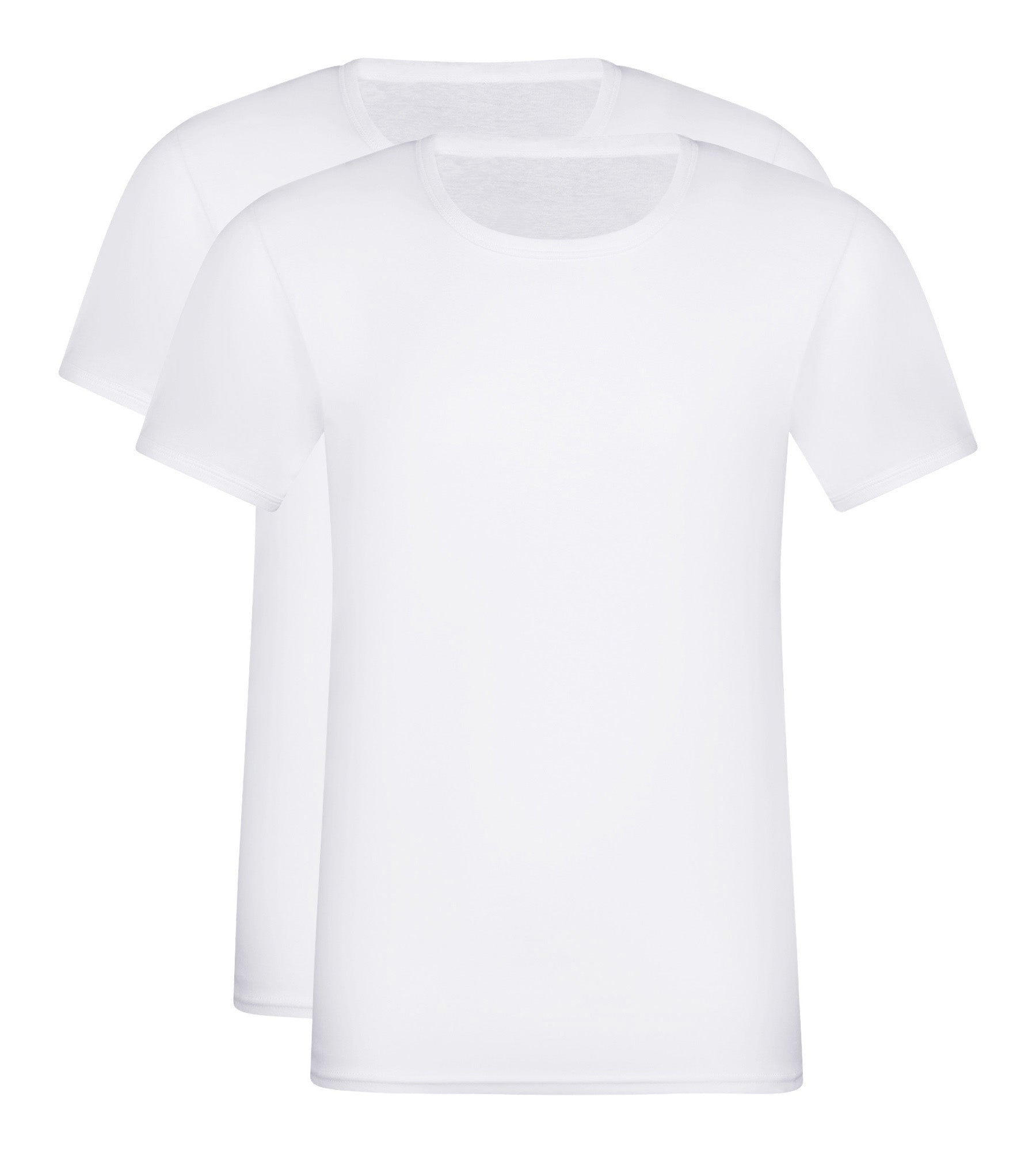 DIM Lot de 2 t-shirts homme en coton Blanc à col rond EcoDim
