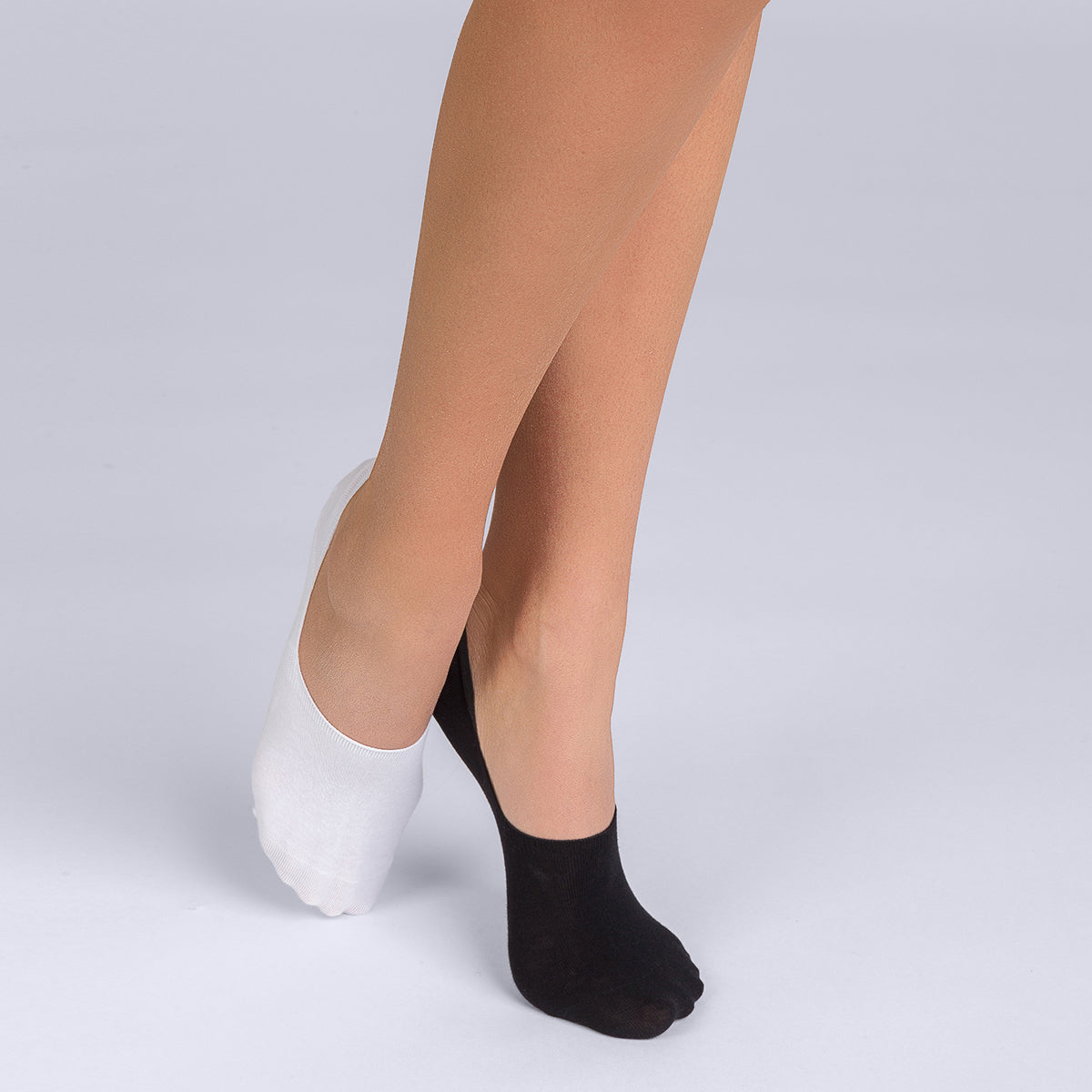 DIM Pacco da 2 protezioni per piedi da donna in cotone Basic Sneaker