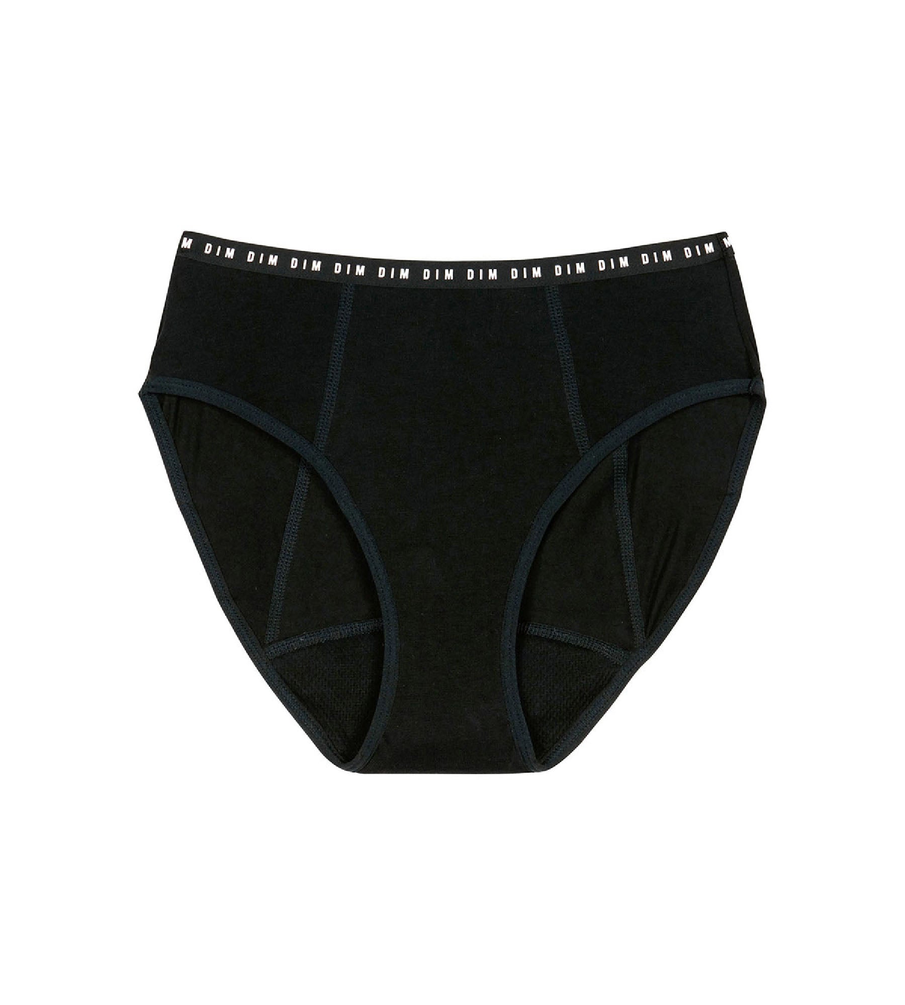 DIM Slip da ciclo per bambina in cotone bio Flux Medium Nero My Protect