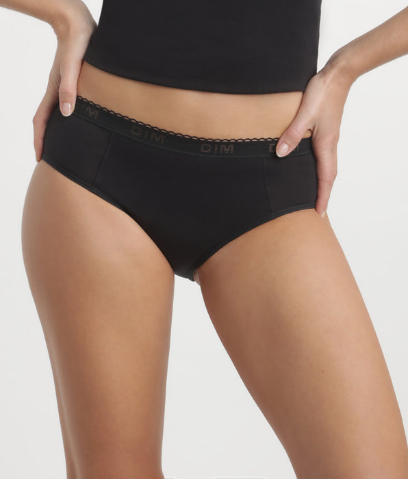 DIM Slip da ciclo per bambina in cotone bio Flux Abbondante Nero My Protect