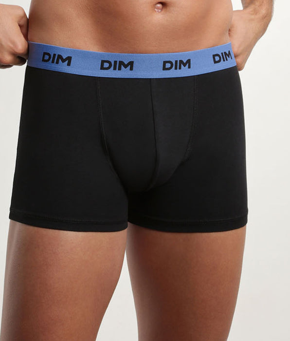 DIM Pacco da 3 boxer da uomo neri con vita colorata Mimosa Lila Mix & Colors