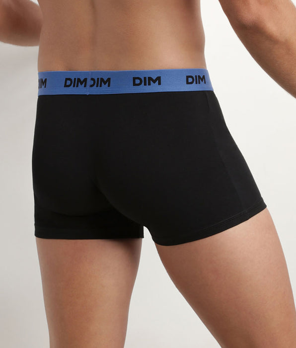 DIM Pacco da 3 boxer da uomo neri con vita colorata Mimosa Lila Mix & Colors