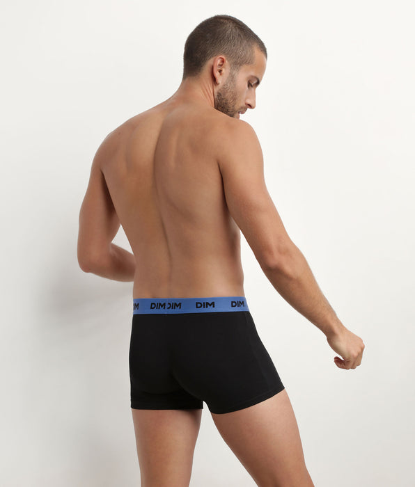 DIM Pacco da 3 boxer da uomo neri con vita colorata Mimosa Lila Mix & Colors