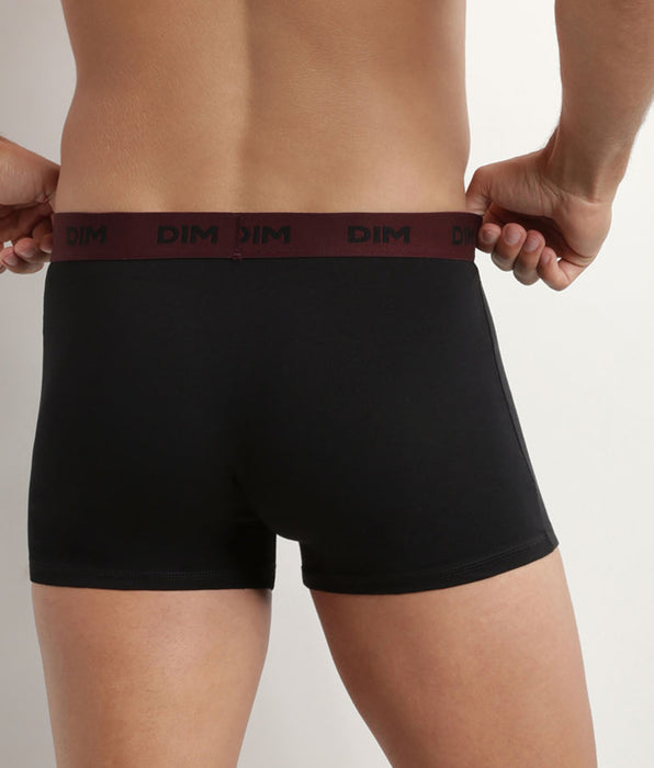 DIM Pacco da 3 boxer neri da uomo con fascia in vita all'uvetta Mix e colori