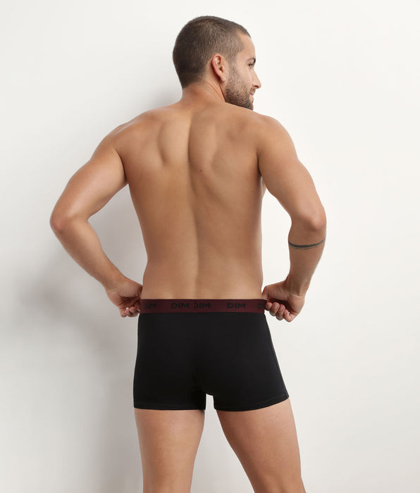 DIM Pacco da 3 boxer neri da uomo con fascia in vita all'uvetta Mix e colori