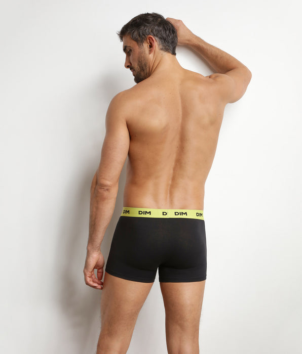 DIM Pacco da 3 boxer da uomo neri con cintura colorata Magenta Mix & Colors