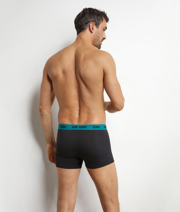 DIM Pacco da 3 boxer da uomo neri con cintura colorata Cameleon Mix & Colors