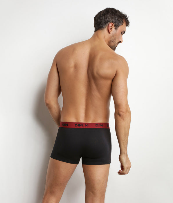 DIM Pacco da 3 boxer da uomo neri con cintura colorata Flamme Mix & Colors