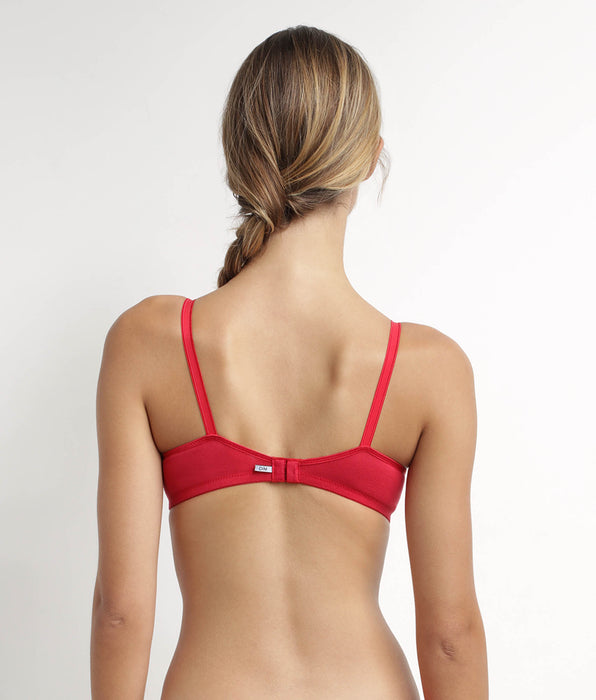 DIM Reggiseno a triangolo in cotone rosso Dim Daily