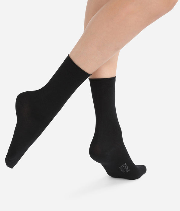DIM Pacco da 2 paia di calze in cotone modal nero da donna