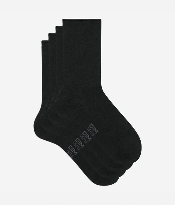 DIM Pacco da 2 paia di calze in cotone modal nero da donna