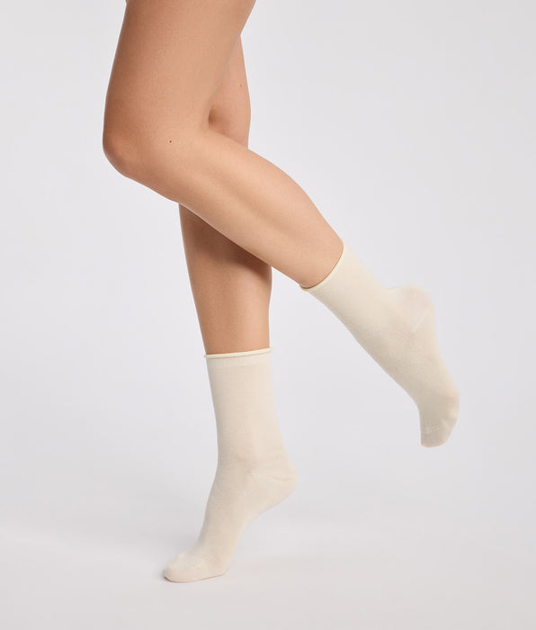 DIM Confezione da 2 calze da donna tortora e beige in Modal