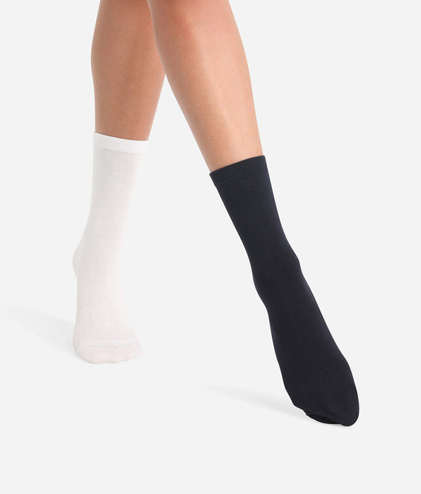 DIM Donna Basic Cotone Cashmere Blu Grigio Pacco da 2 Paia