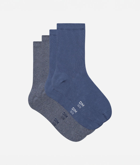 DIM Donna Basic Cotone Cashmere Blu Grigio Pacco da 2 Paia