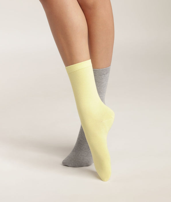 DIM Pacco da 2 calze in cotone Banana da donna Dim