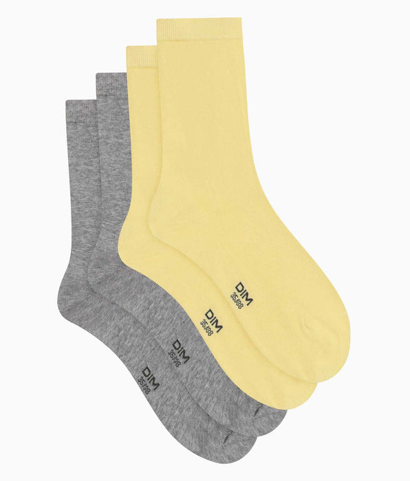 DIM Pacco da 2 calze in cotone Banana da donna Dim