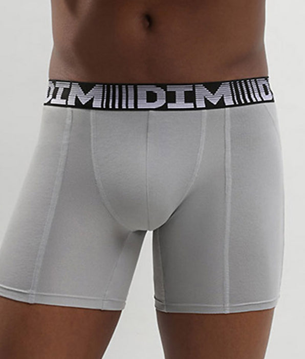 DIM Pacco da 2 boxer lunghi traspiranti da uomo nero grigio 3D Flex Air