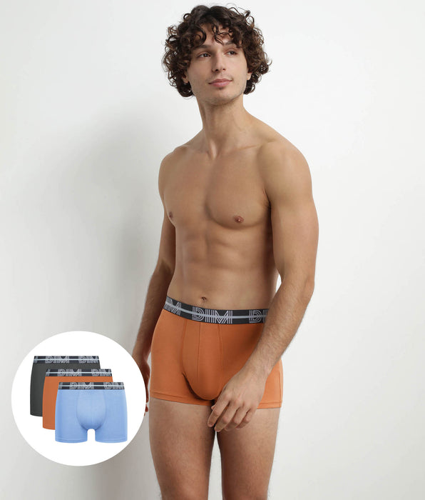 DIM Uomo 3D Cintura Grigio Blu Arancione Pacco da 3 Boxer Dim Powerful
