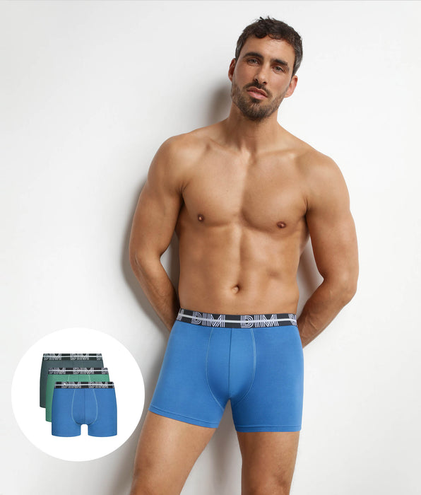 DIM Pacco da 3 boxer da uomo neri con cintura dinamica Powerful