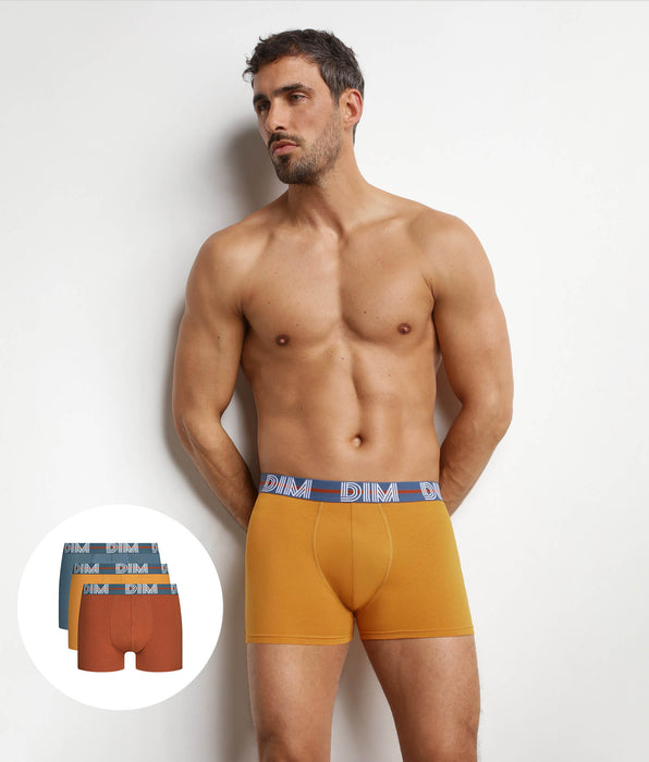 DIM Pacco da 3 boxer da uomo neri con cintura grafica Velours Powerful