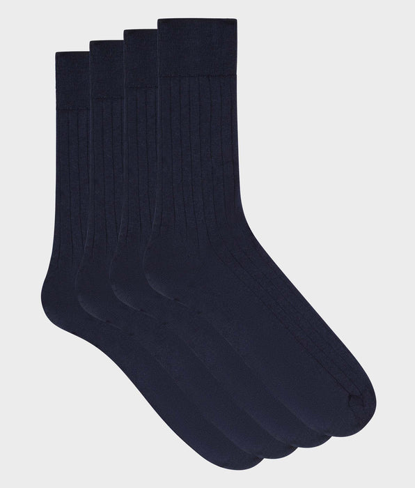 DIM Pacco da 2 calze da uomo blu navy in filato scozzese Dim