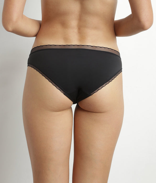 DIM Slip donna nero in microfibra e tulle Dim Daily Confort