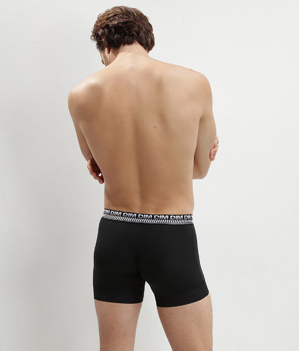 DIM Pacco da 2 boxer 3D da uomo neri Stay and Fit
