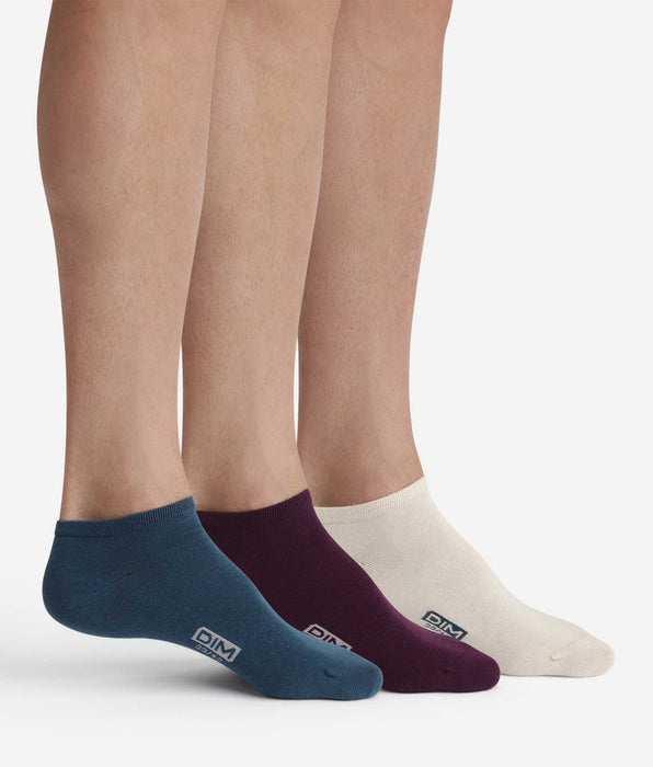 DIM Pacco da 3 paia di calzini da uomo in cotone blu-viola.