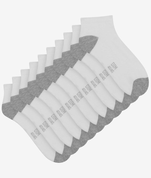 DIM Pacco da 5 paia da uomo in cotone bianco EcoDim Sport