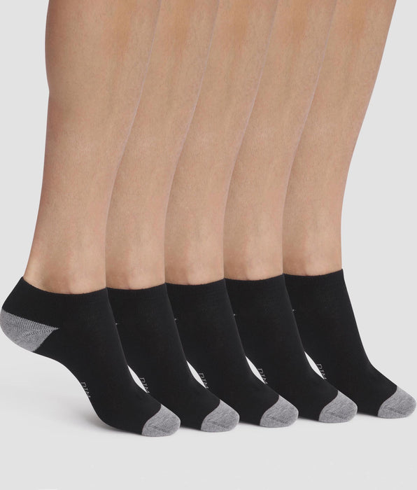 DIM Pacco da 5 paia di calzini da uomo in cotone nero EcoDim Sport