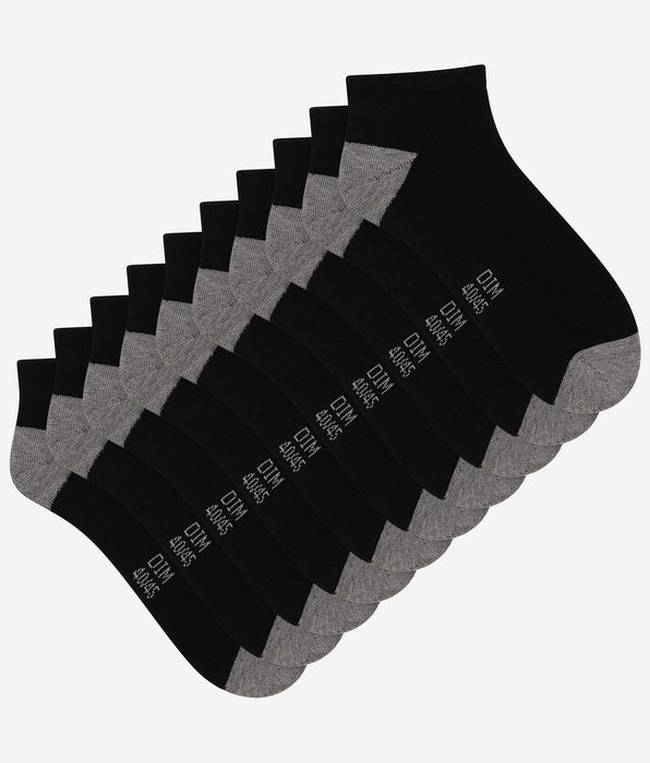 DIM Pacco da 5 paia di calzini da uomo in cotone nero EcoDim Sport