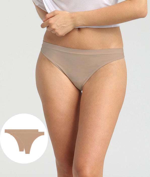 DIM Pacco da 2 perizomi in microfibra da donna New Skin