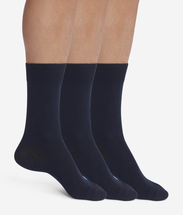 DIM Pacco da 3 paia di calze in cotone Dim da uomo blu navy