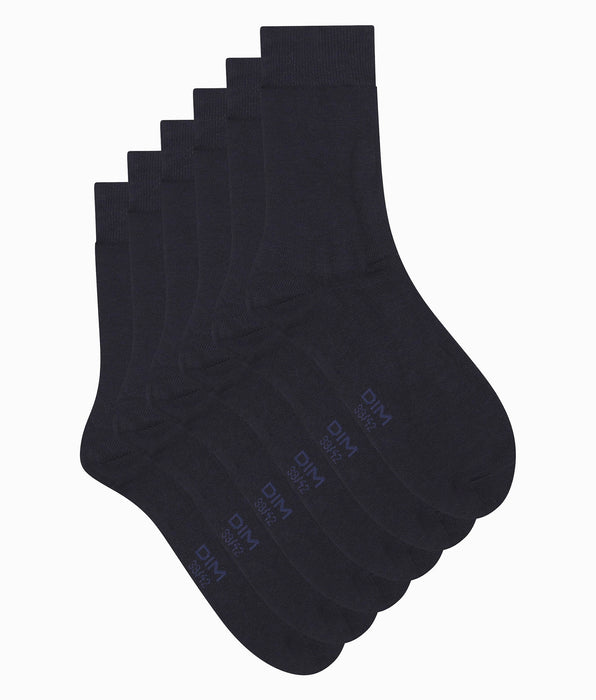 DIM Pacco da 3 paia di calze in cotone Dim da uomo blu navy