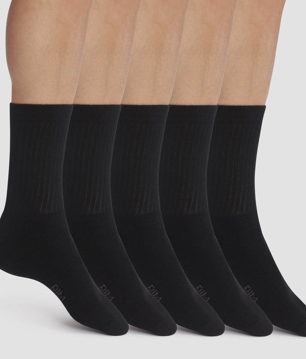 DIM Pacco da 5 calze da uomo nere EcoDim Sport